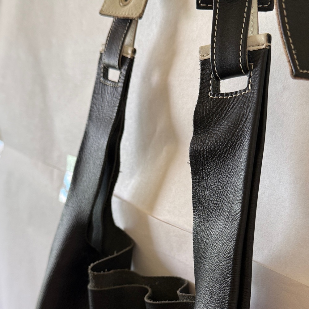 Lumi Leather Shoulder Bag Black Minimalist Slouchy Unlined Quiet Luxury Purse - Picture 7 of 16